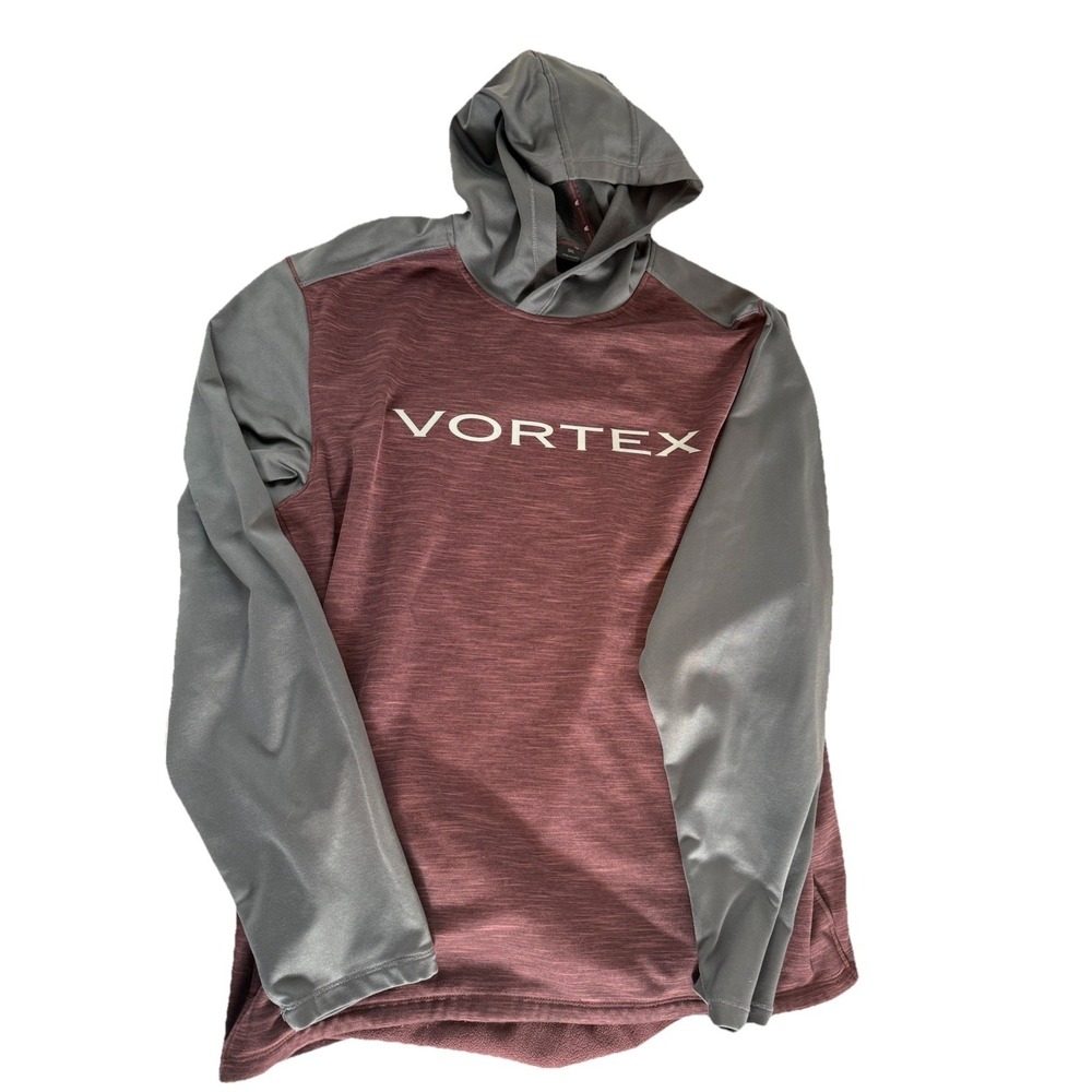 Vortex Hoodie Mens 3XL Gray Maroon Pullover Optics Core Logo XXXL 3X Hunting‎
